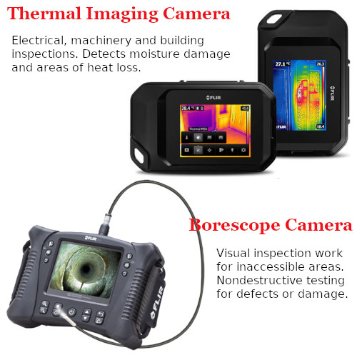 Infrared and Borescope cameras detect defects in buildings, machinery and electrical systems in inaccessible areas